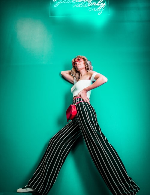 Pantalon rayé fluide